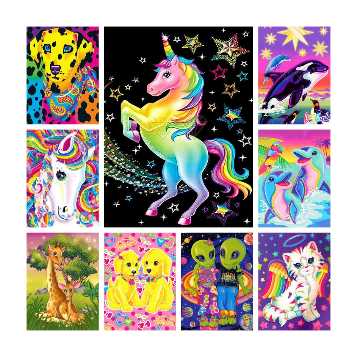 KAYOU 5D DIY Diamant Malerei Kit mit Tier-Motiven wie Einhorn, Katze, Delphin oder Tiger in Mehrfarbig, runde Diamanten für Kinder - Bild 3