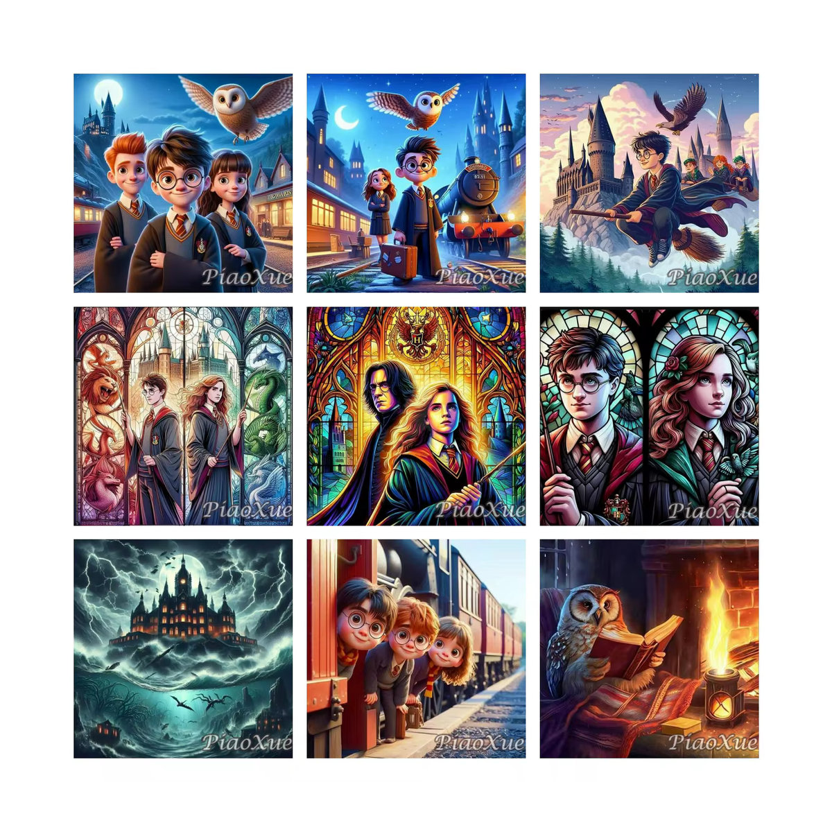 KAYOU 5D DIY Diamantmalerei Harry Potter Magische Burg Mosaik Stickerei Set für Kinder, mehrfarbig - Bild 2