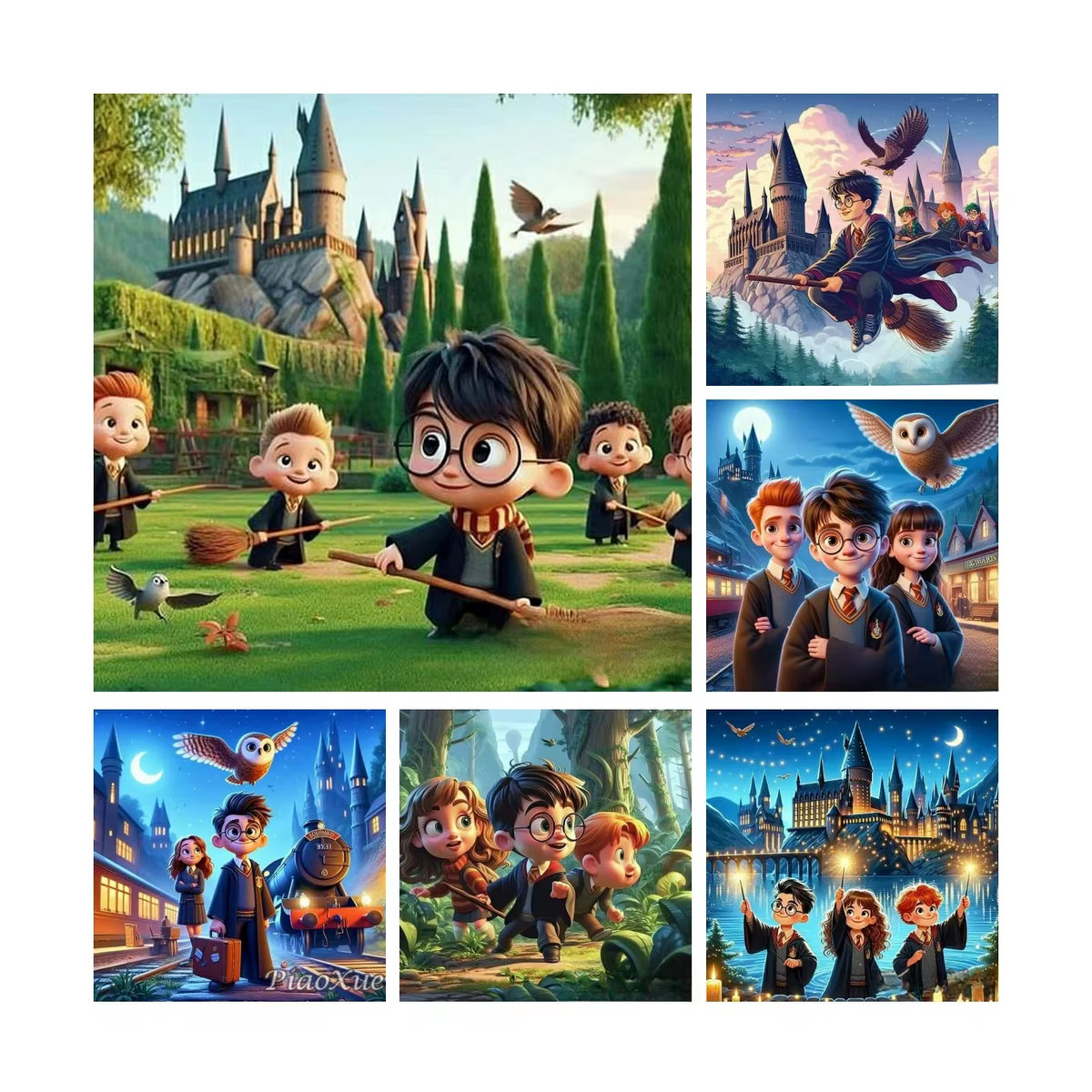 KAYOU 5D DIY Diamantmalerei Harry Potter Magische Burg Mosaik Stickerei Set für Kinder, mehrfarbig - Bild 4