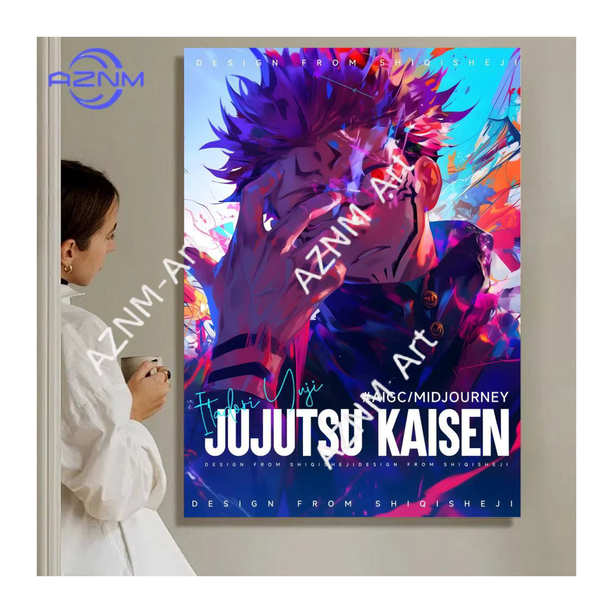 KAYOU Anime Jujutsu Kaisen Leinwandkunst Porträt Wanddekoration mehrfarbig - Bild 2