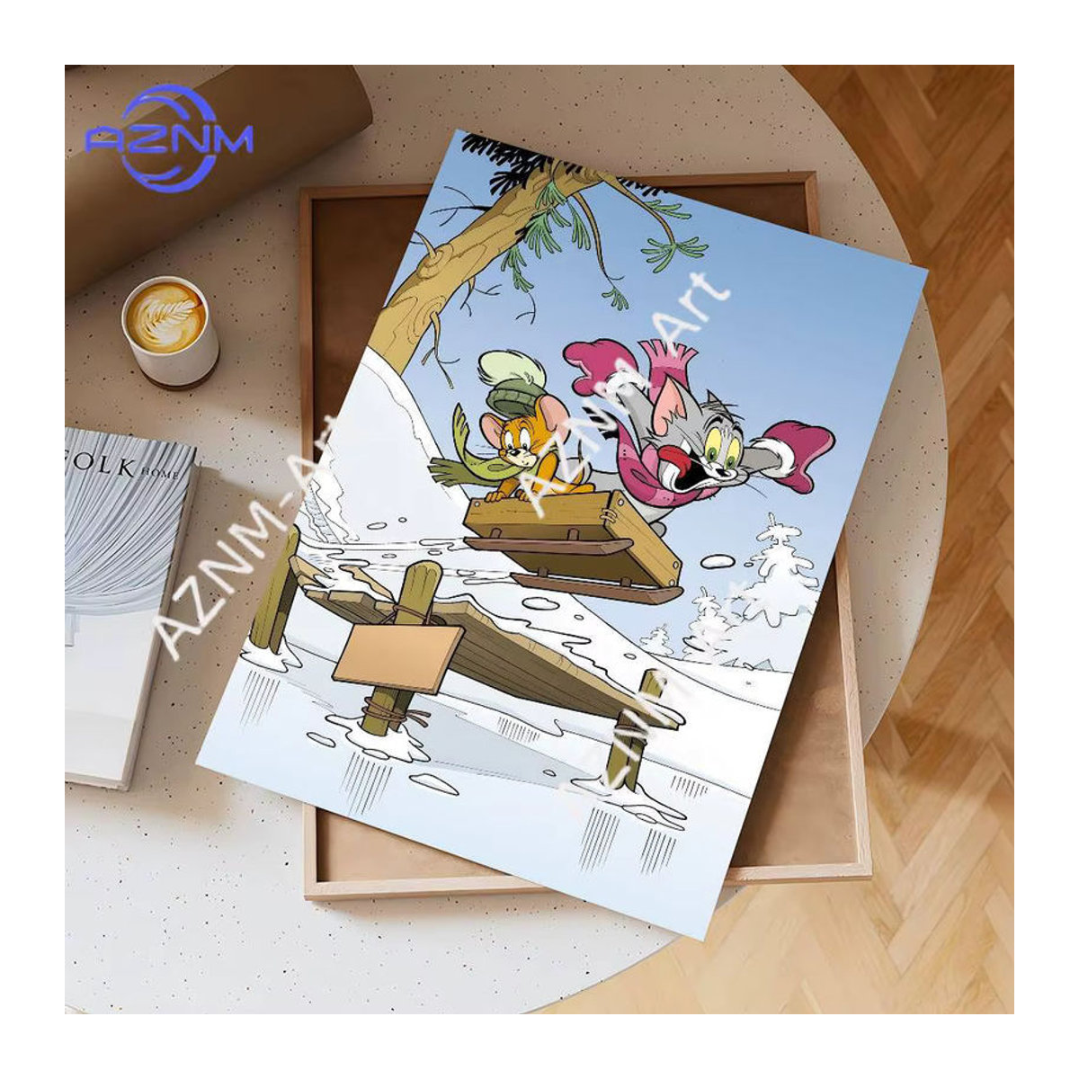 KAYOU Anime Katzen Poster Tom und Jerry Leinwandgemälde Wandkunst in Weiß und Mehrfarbig - Bild 3
