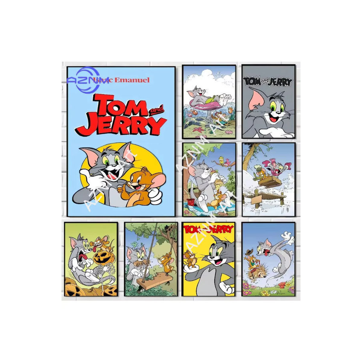 KAYOU Anime Katzen Poster Tom und Jerry Leinwandgemälde Wandkunst in Weiß und Mehrfarbig - Bild 5