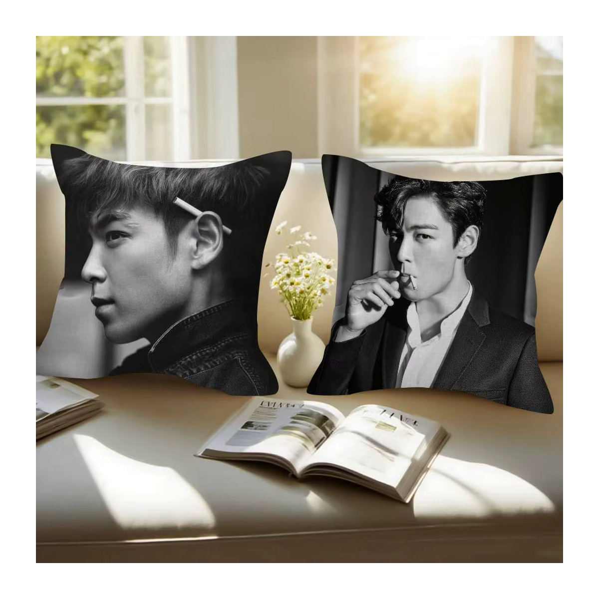 KAYOU Anime Kissenbezug Fashion T-Top Sänger Choi Seung-hyun, mehrfarbig, B/T/H: 45 x 45 x 0 cm - Bild 2