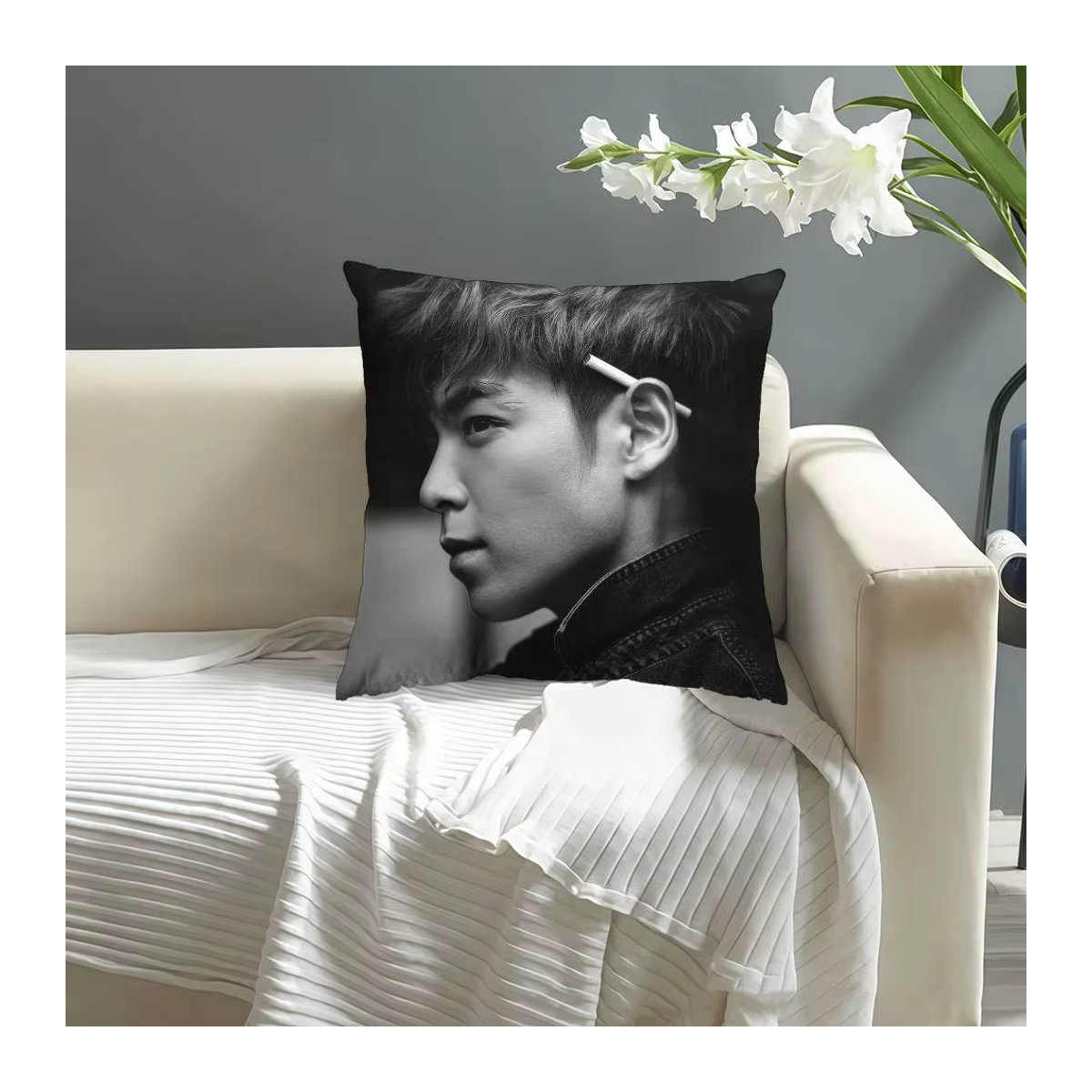 KAYOU Anime Kissenbezug Fashion T-Top Sänger Choi Seung-hyun, mehrfarbig, B/T/H: 45 x 45 x 0 cm - Bild 3