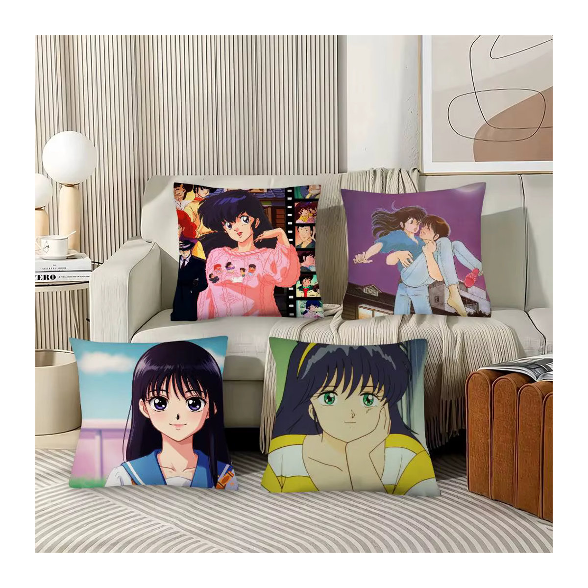 Kayou Anime Maison Ikkoku Kissenbezug quadratisch mehrfarbig - Bild 2