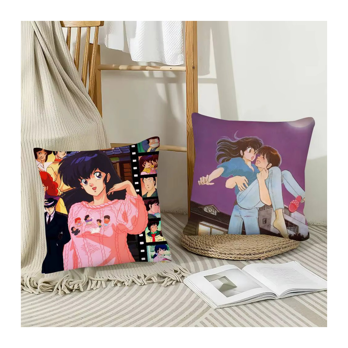 Kayou Anime Maison Ikkoku Kissenbezug quadratisch mehrfarbig - Bild 5