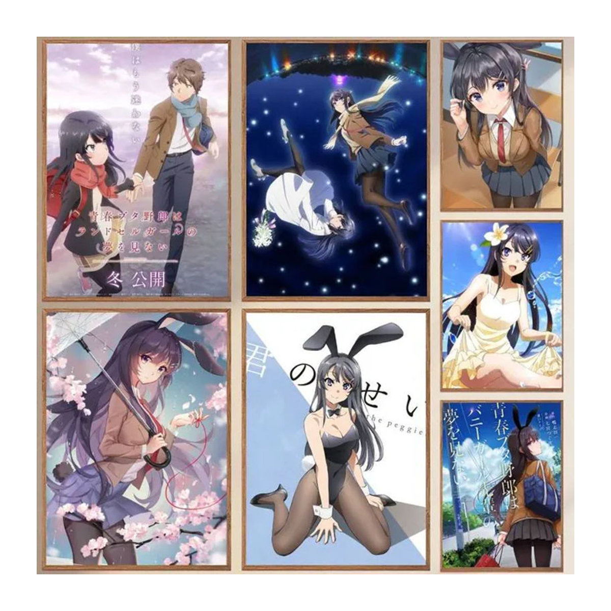 Kayou Anime Seishun Buta Yaro Wanddekoration Schwarze Strümpfe Wasserfester Papieraufkleber in Rechteckig - Bild 1
