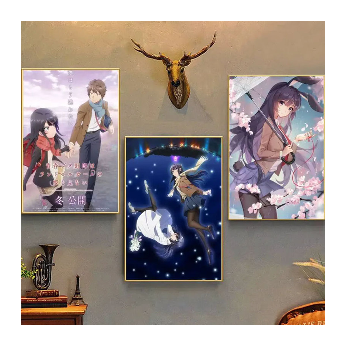 Kayou Anime Seishun Buta Yaro Wanddekoration Schwarze Strümpfe Wasserfester Papieraufkleber in Rechteckig - Bild 2