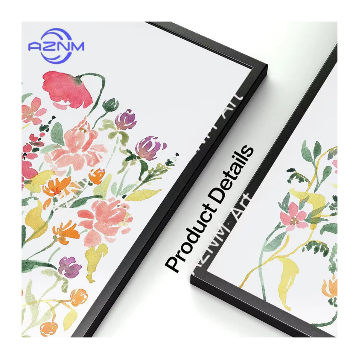 KAYOU Aquarell Wildblumen Wandkunst als botanisches Leinwandgemälde in Weiß im Boho-Stil - Bild 2