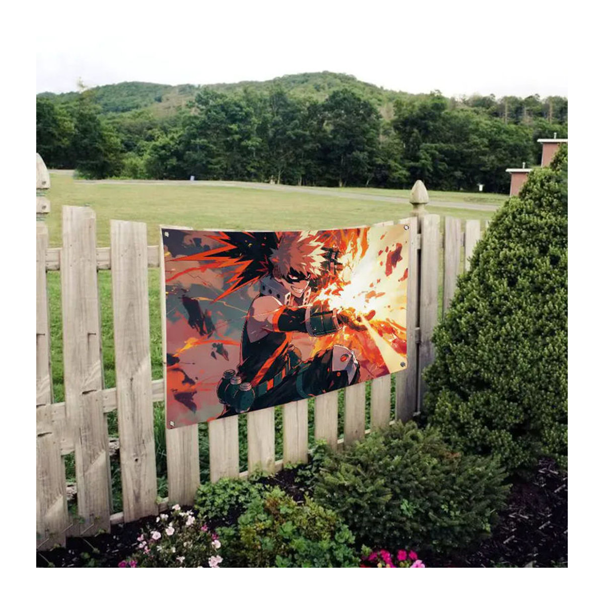 KAYOU Bakugo Katsuki Textil-Banner mehrfarbig als dekorative Camping-Flagge - Bild 3