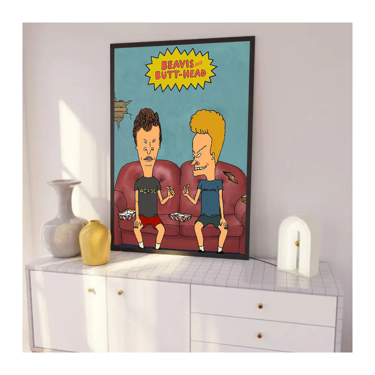 Kayou Beavis And Bolt-Head Wanddekoration, selbstklebender mehrfarbiger Papieraufkleber in Rechteckform - Bild 5