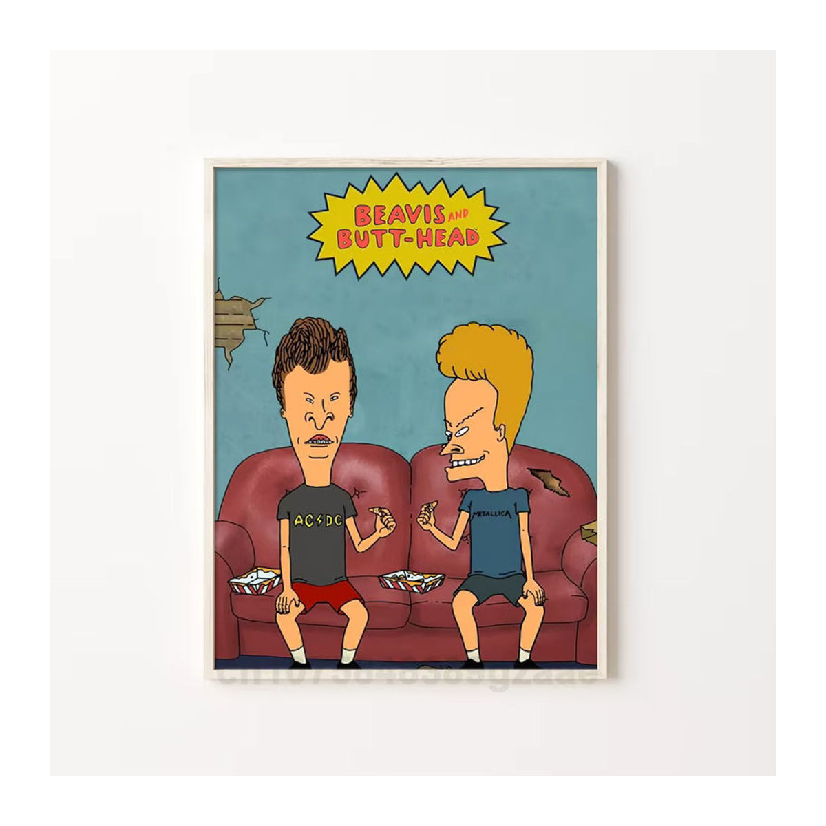 Kayou Beavis And Bolt-Head Wanddekoration, selbstklebender mehrfarbiger Papieraufkleber in Rechteckform - Bild 6