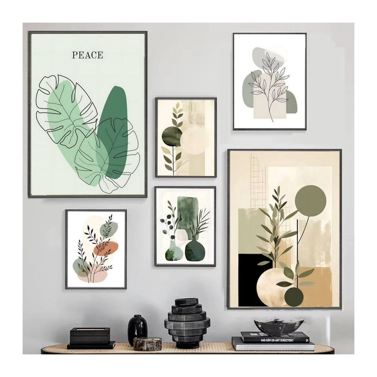 Kayou Botanisches Poster Nordic Sage Green mit Blumen und Blättern, Hochformat, Rahmenlos, Papier, B/H: 15 x 20 cm - Bild 2
