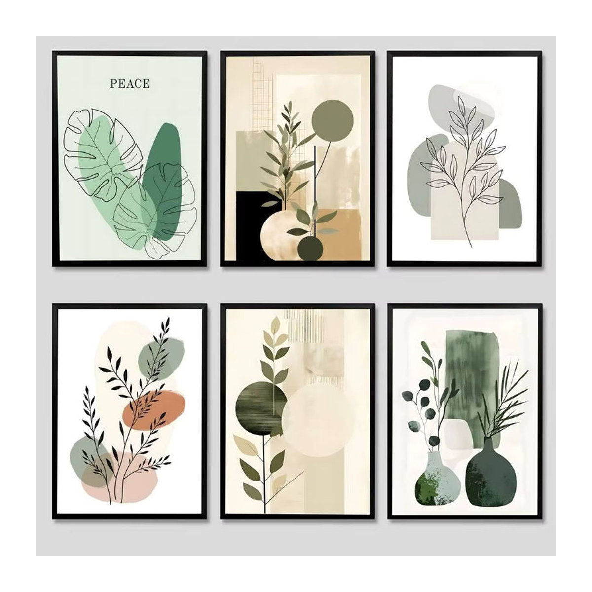 Kayou Botanisches Poster Nordic Sage Green mit Blumen und Blättern, Hochformat, Rahmenlos, Papier, B/H: 15 x 20 cm - Bild 4