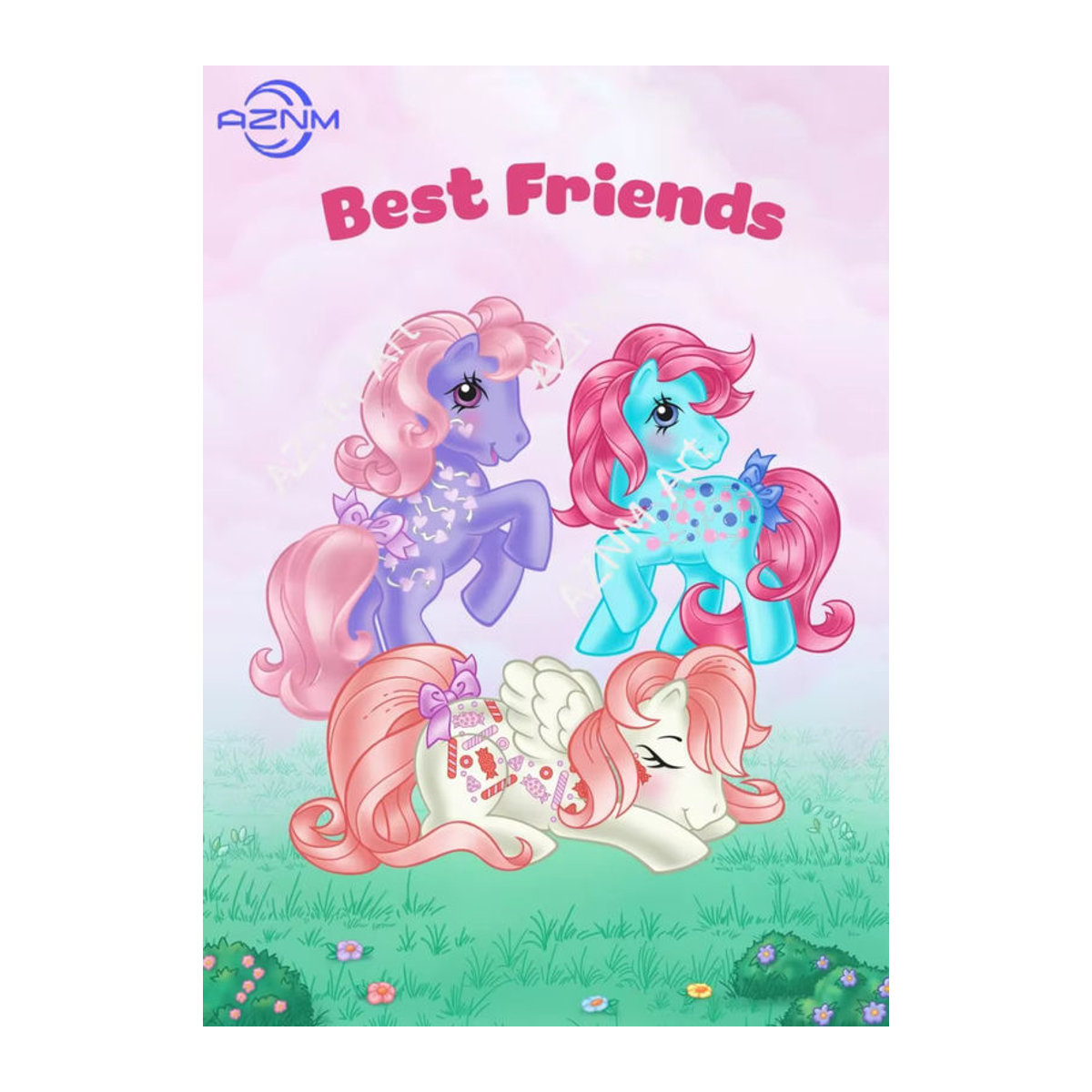 KAYOU Cartoon Pony Leinwandposter für Kinder, mehrfarbiges Tiergemälde zum Aufhängen, rechteckig und rahmenlos - Bild 2