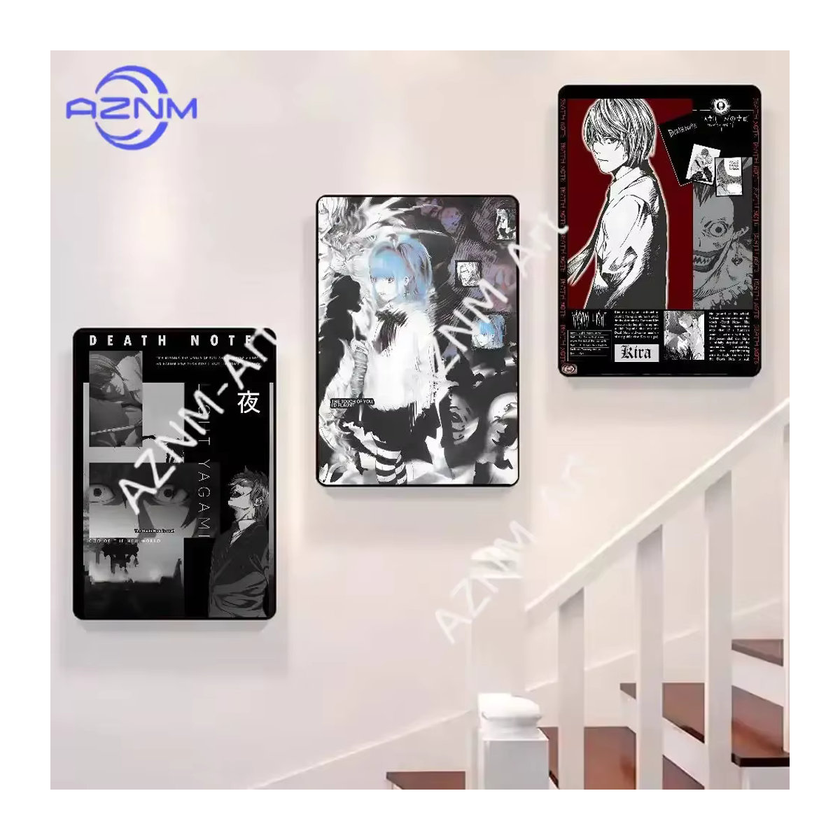 KAYOU Death Note Anime Poster, wasserfester HD-Kunst-Wandaufkleber in Mehrfarbig, rechteckiger selbstklebender Druck zur ästhetischen Raumdekoration - Bild 3