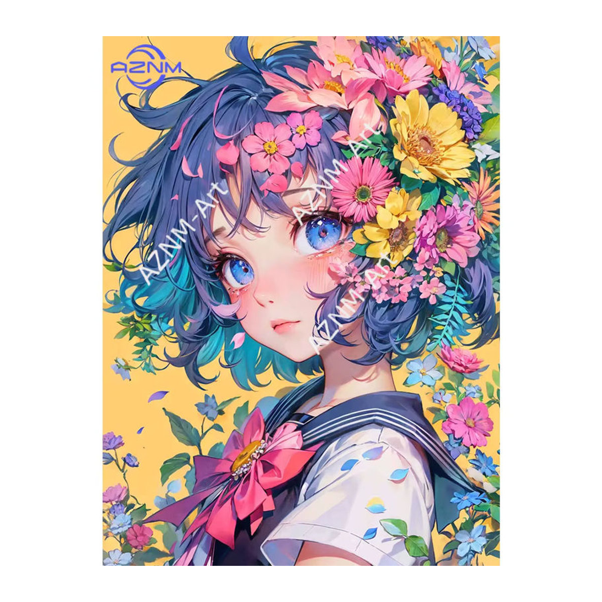 KAYOU Diamant-Malerei Miku Japanisches Cartoon-Mädchen Mosaik-Kunstwerk in Mehrfarbig für die Heimdekoration - Bild 3