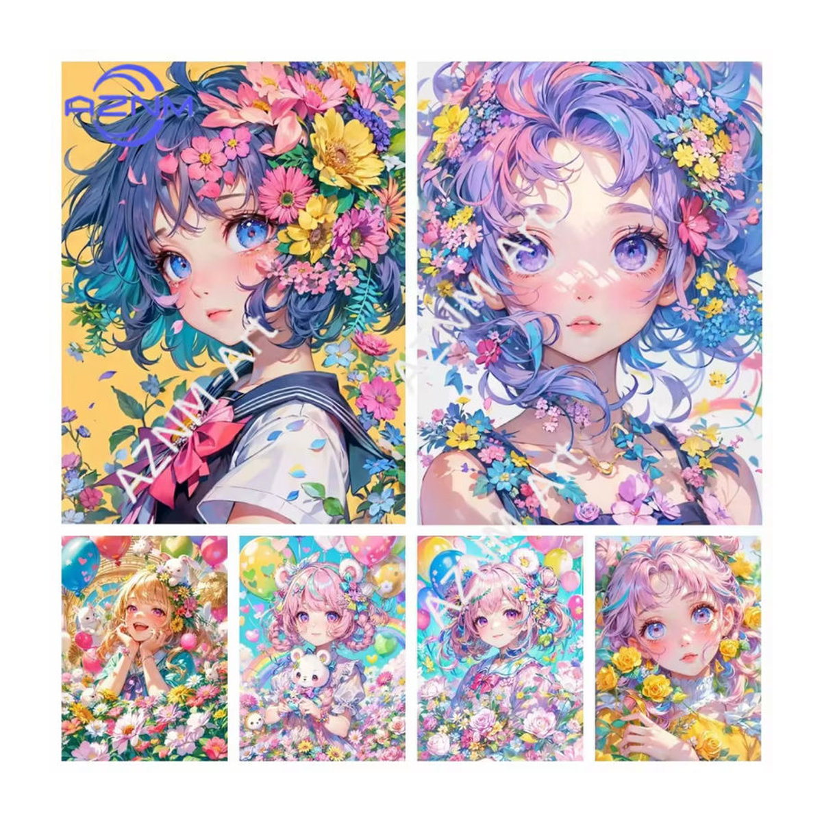 KAYOU Diamant-Malerei Miku Japanisches Cartoon-Mädchen Mosaik-Kunstwerk in Mehrfarbig für die Heimdekoration - Bild 4
