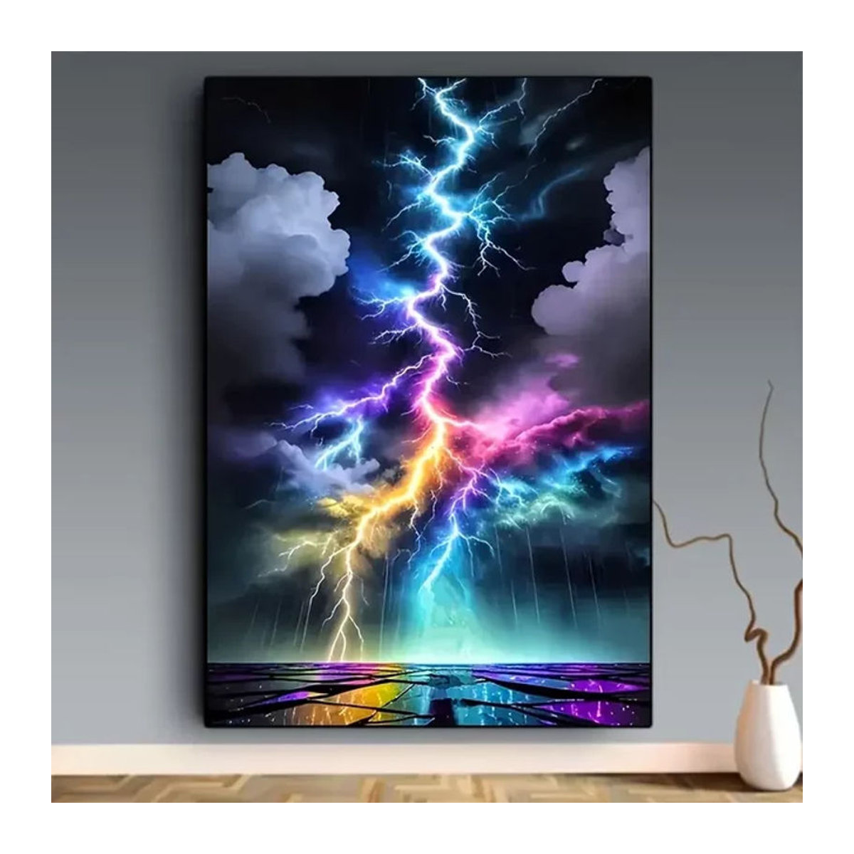 KAYOU DIY Diamantmalerei mit Blitz-Muster in abstrakter Optik, mehrfarbig, rahmenlos, B/H: 30 x 20 cm - Bild 1
