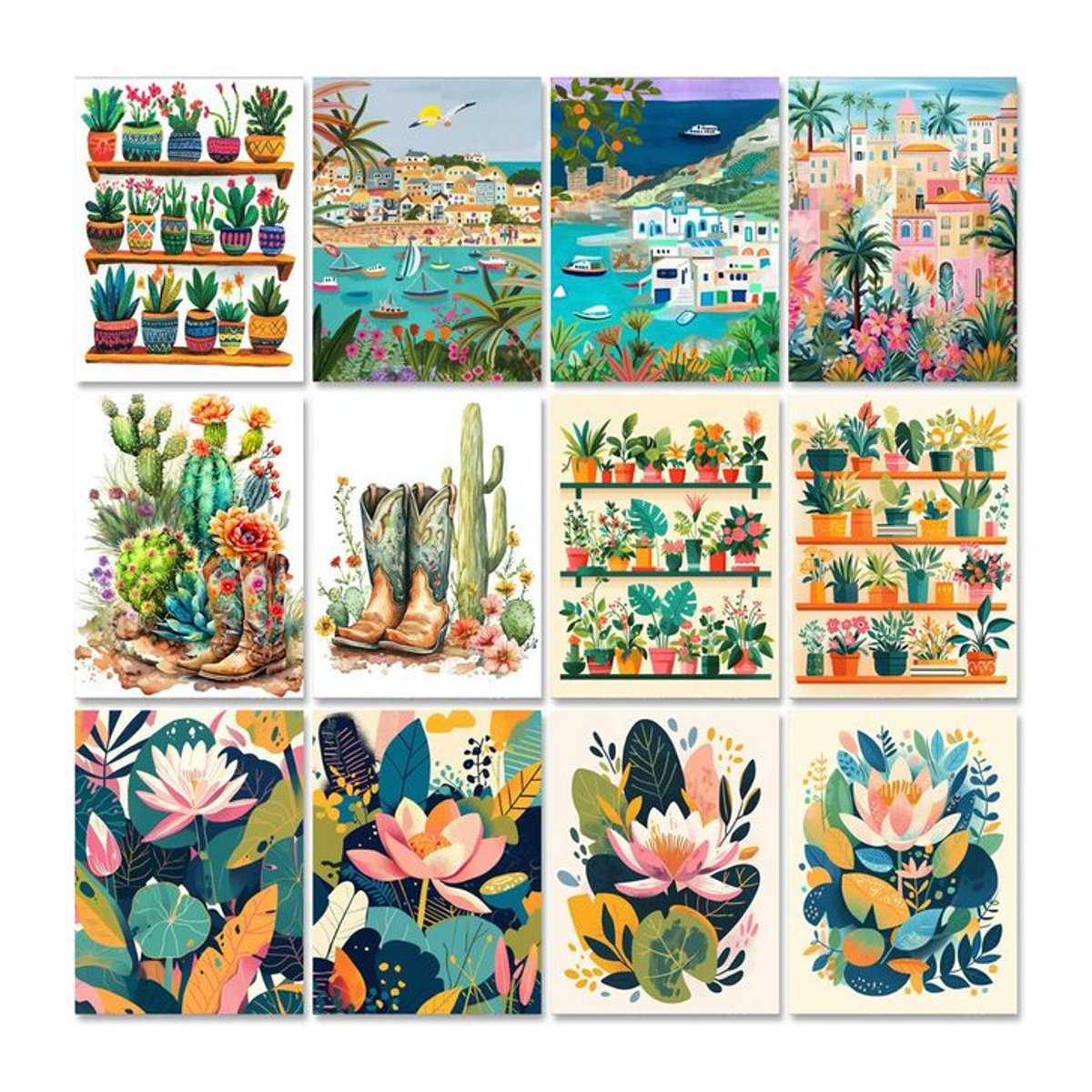 KAYOU DIY Diamantmalerei Set Modernes Florales Motiv in Mehrfarbig, Rund, B/T/H: 30 x 20 x 20 cm - Bild 1