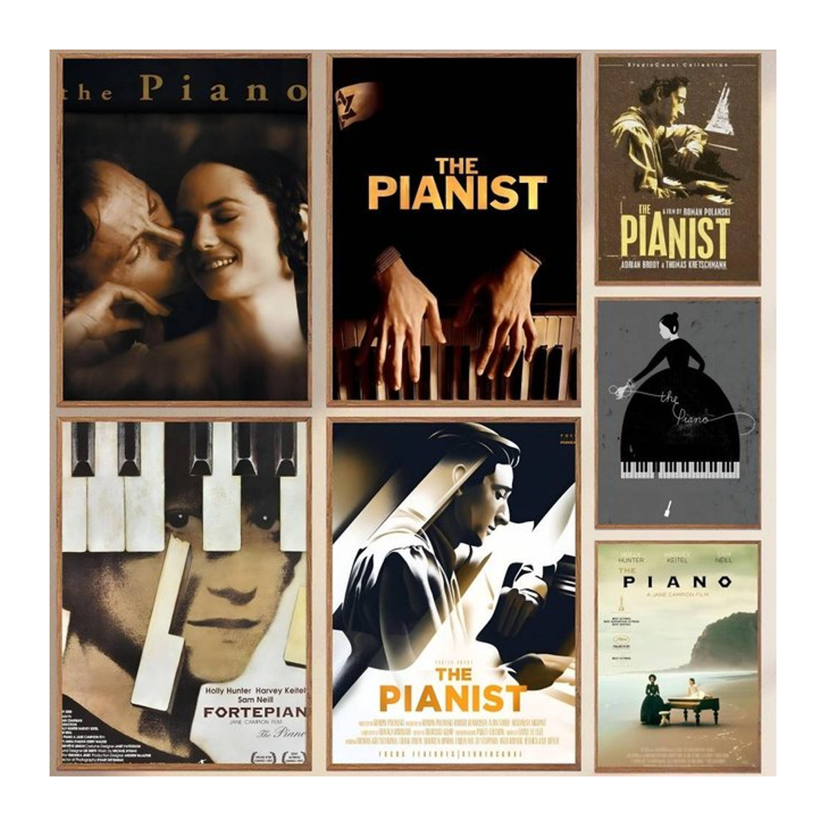 Kayou Film-Poster Der Klavierlehrer La Pianiste als selbstklebender Kunst-Aufkleber aus wasserfestem Papier, mehrfarbig, rechteckig - Bild 1