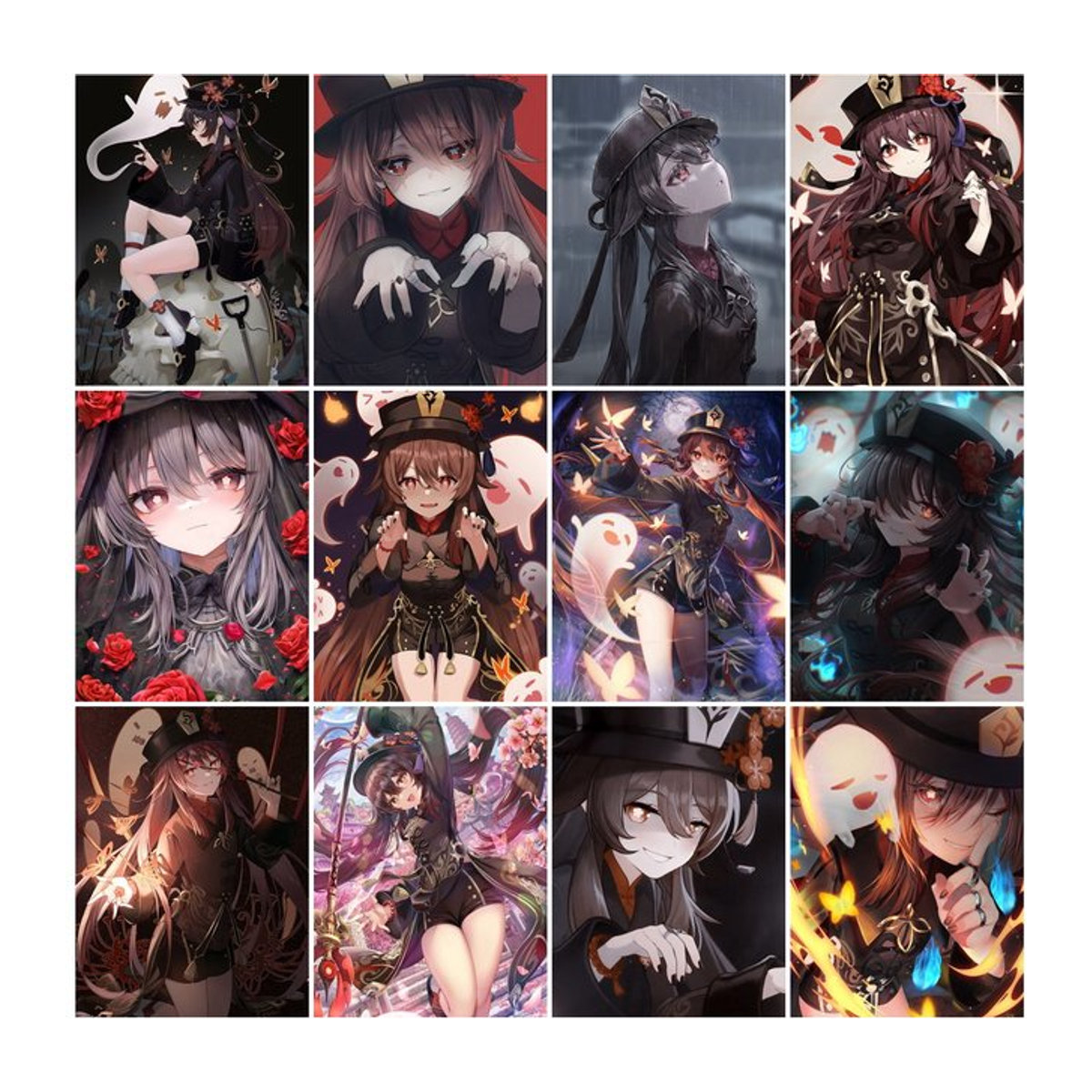 Kayou Genshin Impact Hu Tao Anime Diamantmalerei Mosaik Bild zum Kreuzstich für Home Decor, mehrfarbig - Bild 1