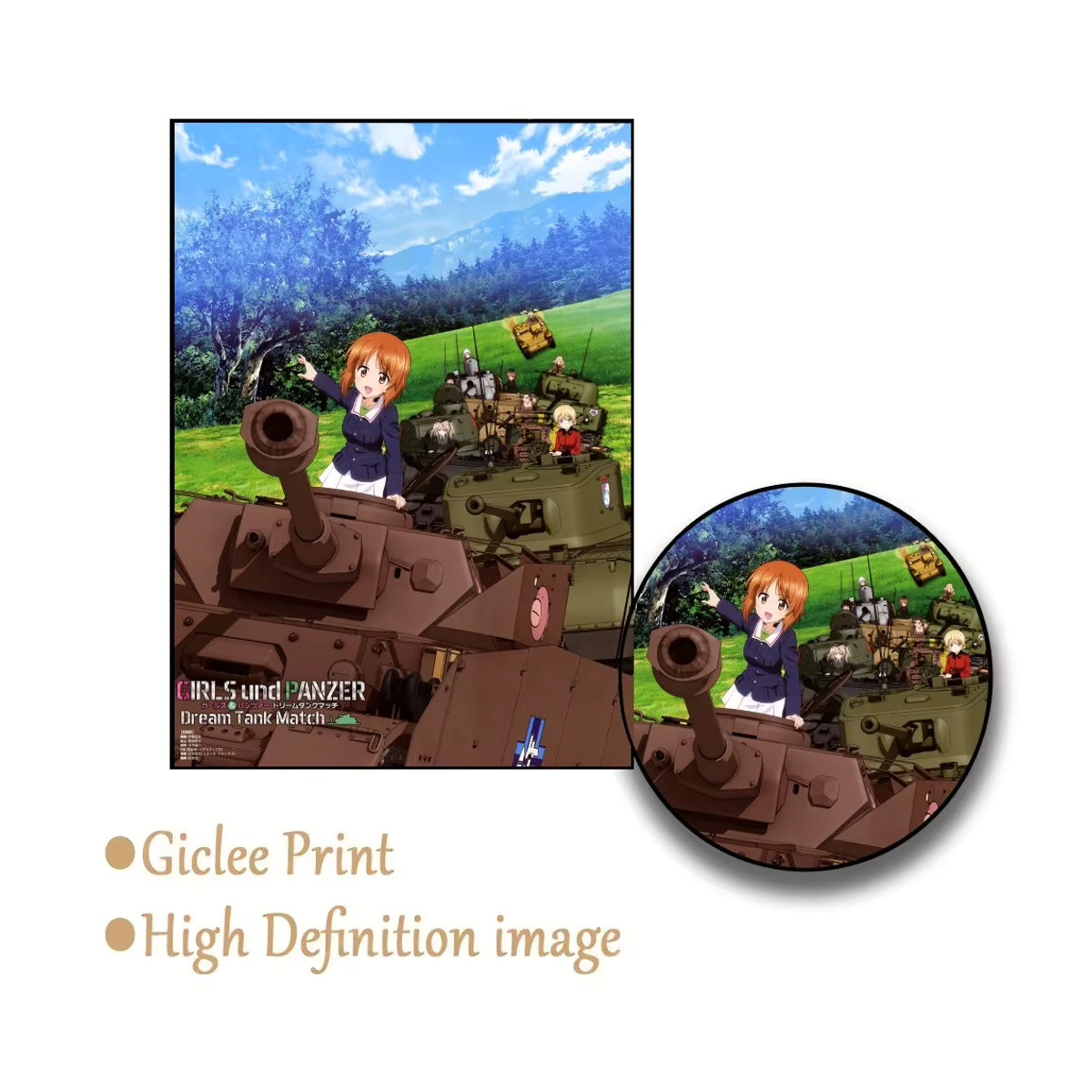 Kayou Girls und Panzer Wandposter selbstklebend wasserfest aus Papier, mehrfarbig - Bild 5
