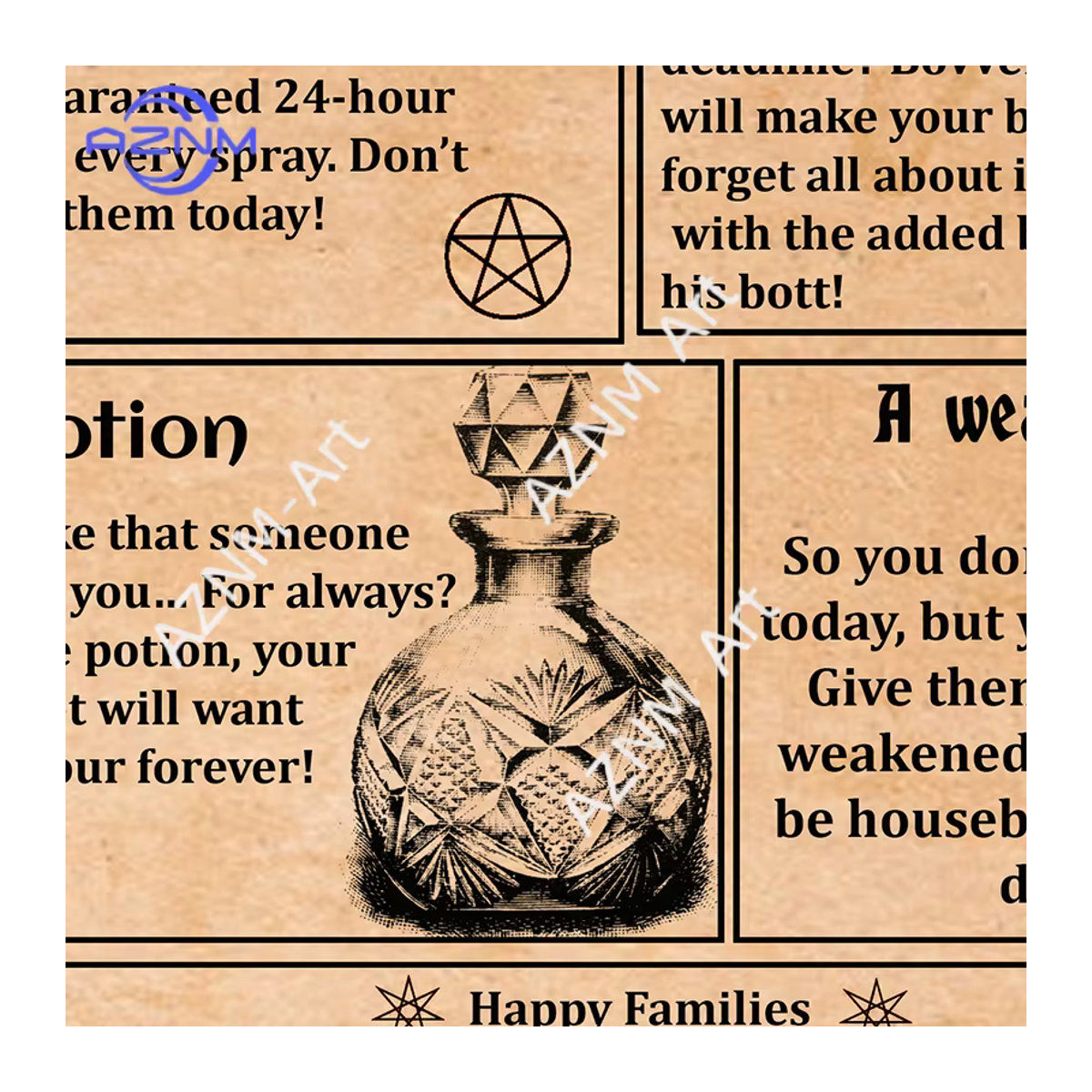 KAYOU Harry Potter Hexerei Zauberkunst Leinwandgemälde in Beige mit Typografie und Inspirationszitaten im Vintage-Stil - Bild 2
