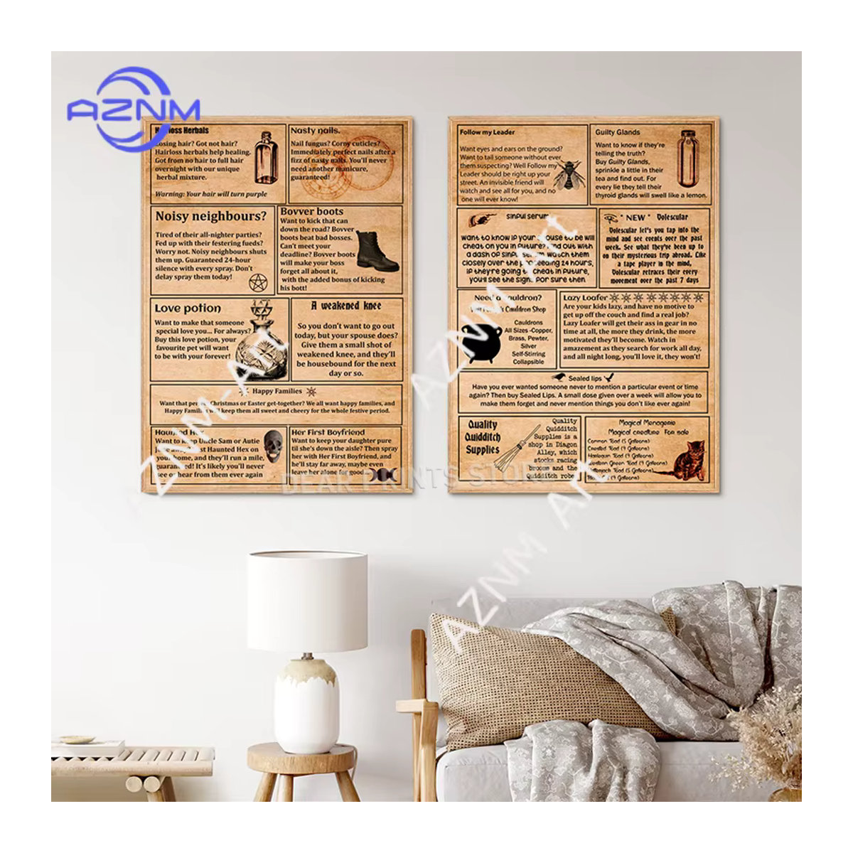 KAYOU Harry Potter Hexerei Zauberkunst Leinwandgemälde in Beige mit Typografie und Inspirationszitaten im Vintage-Stil - Bild 3