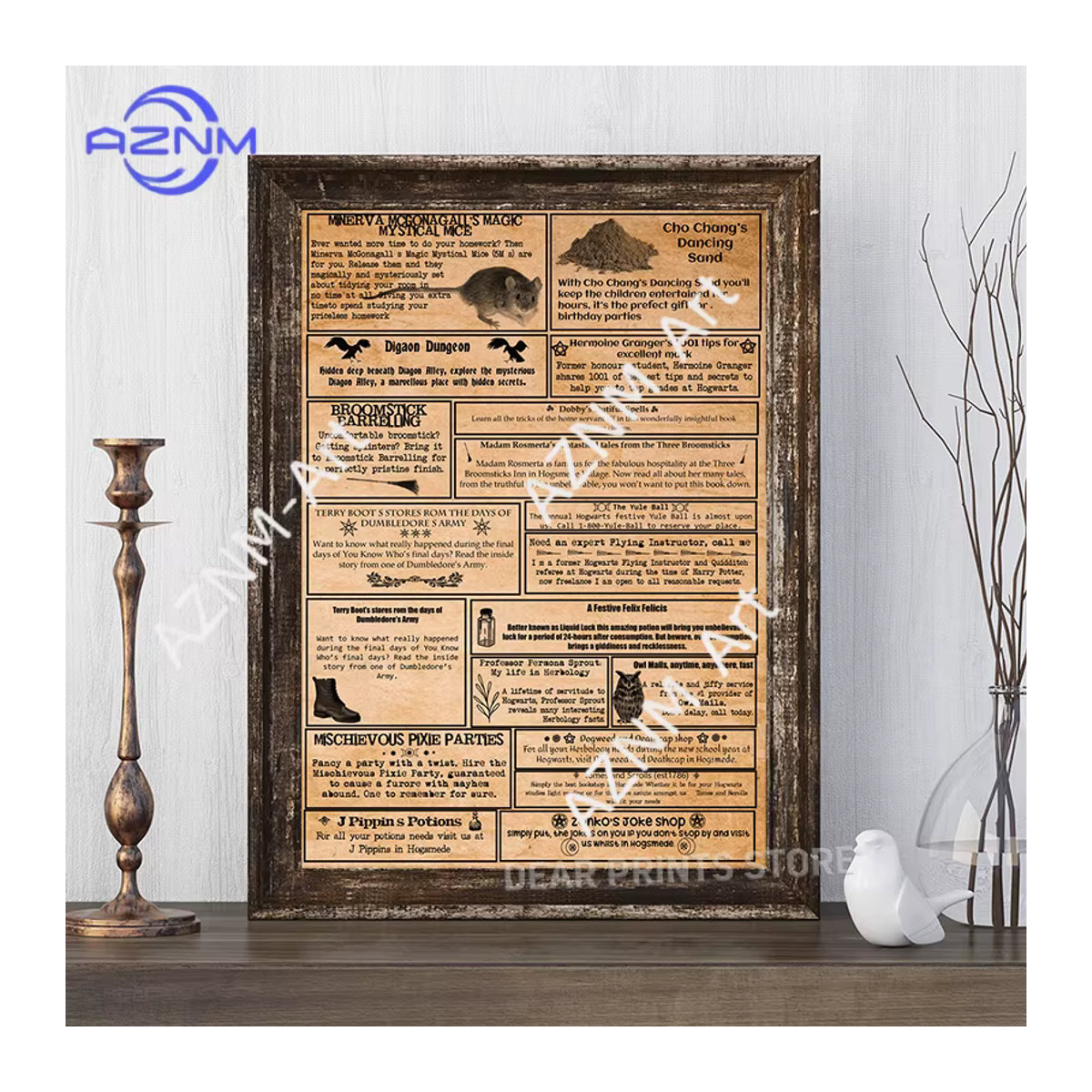 KAYOU Harry Potter Hexerei Zauberkunst Leinwandgemälde in Beige mit Typografie und Inspirationszitaten im Vintage-Stil - Bild 4