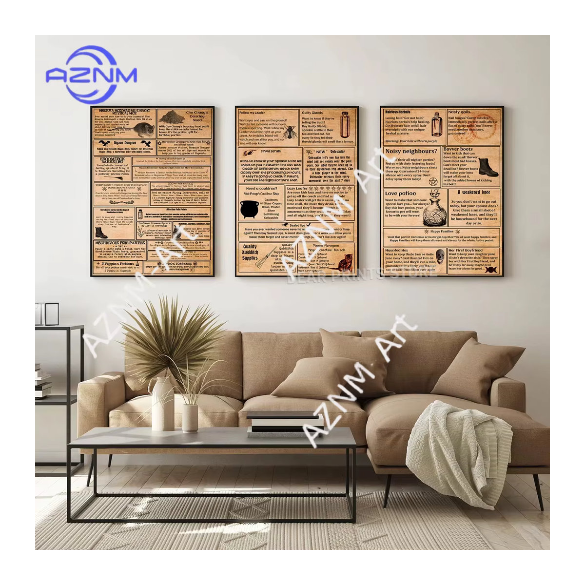 KAYOU Harry Potter Hexerei Zauberkunst Leinwandgemälde in Beige mit Typografie und Inspirationszitaten im Vintage-Stil - Bild 5