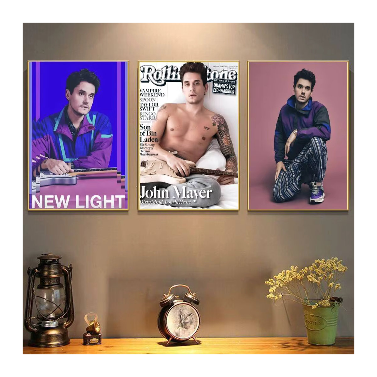 Kayou John Mayer Rockmusik-Poster, mehrfarbiger selbstklebender Wandaufkleber aus wasserfestem Papier, rechteckig - Bild 3
