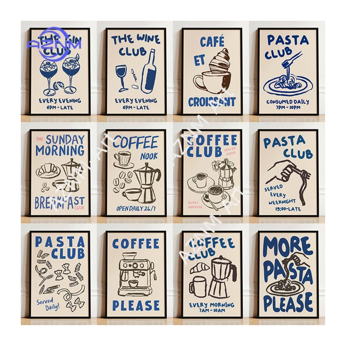 KAYOU Küchenposter Kaffee-Nische Leinwandbild mit lustigem Küchenzitat in Weiß für deine Wanddekoration - Bild 1