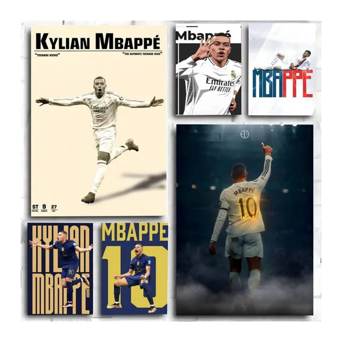 Kayou Kylian Mbappe Kunstdruck im Anime-Stil als mehrfarbiges Porträt auf Papier für deine Wanddekoration - Bild 1
