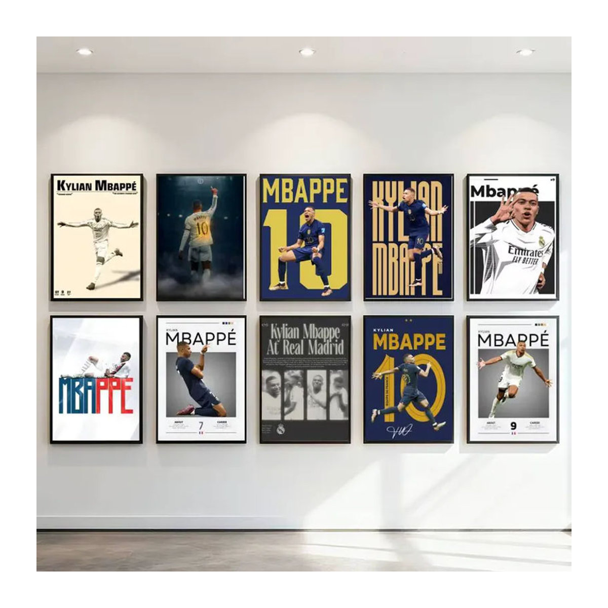 Kayou Kylian Mbappe Kunstdruck im Anime-Stil als mehrfarbiges Porträt auf Papier für deine Wanddekoration - Bild 2