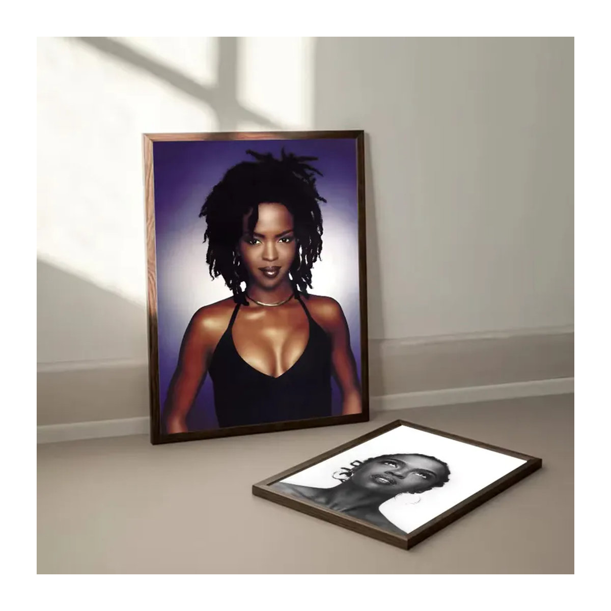 Kayou Lauryn Hill Hip Hop Rapper Poster Selbstklebender Wasserfester Papieraufkleber in Schwarz Weiß für deine Wanddekoration - Bild 2