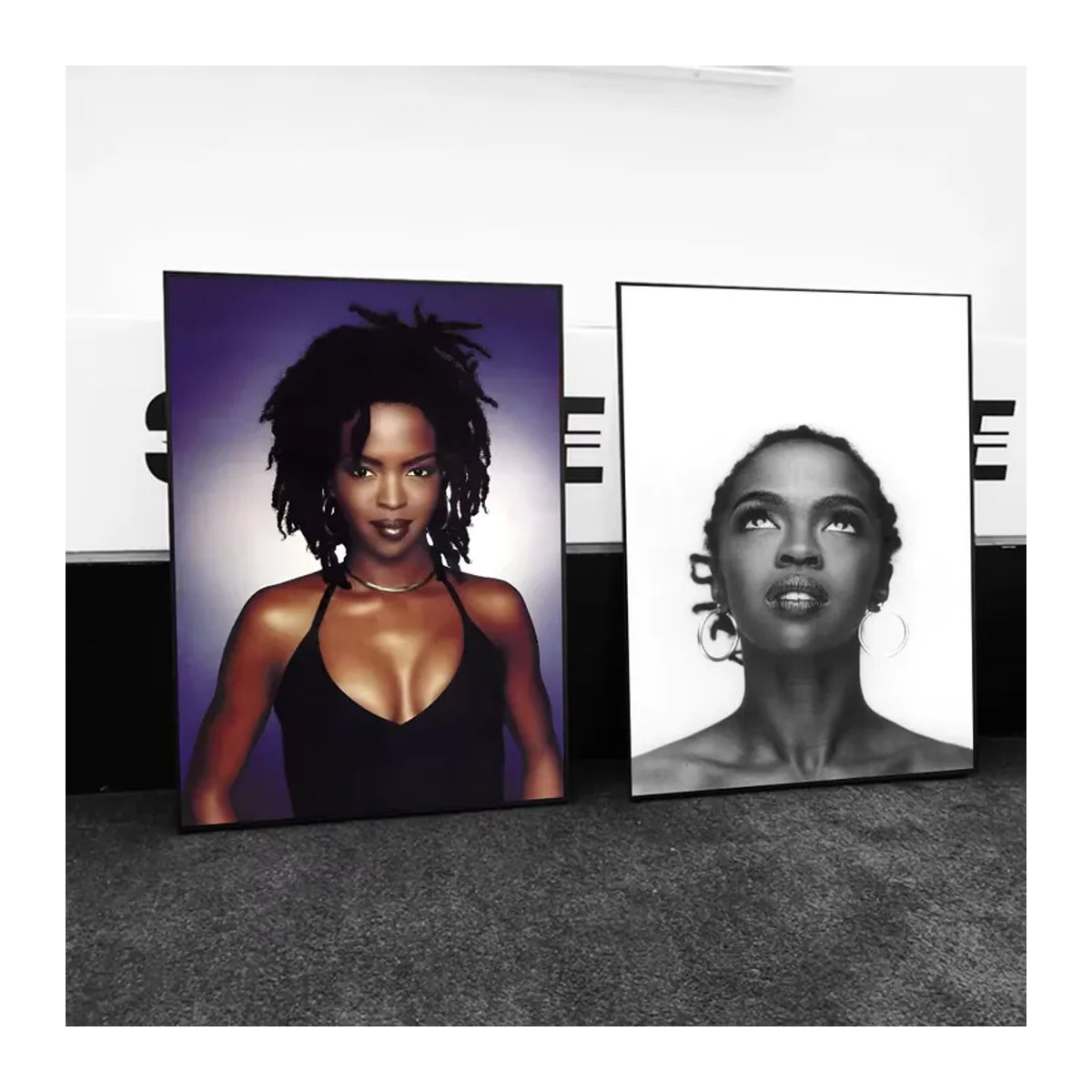 Kayou Lauryn Hill Hip Hop Rapper Poster Selbstklebender Wasserfester Papieraufkleber in Schwarz Weiß für deine Wanddekoration - Bild 3