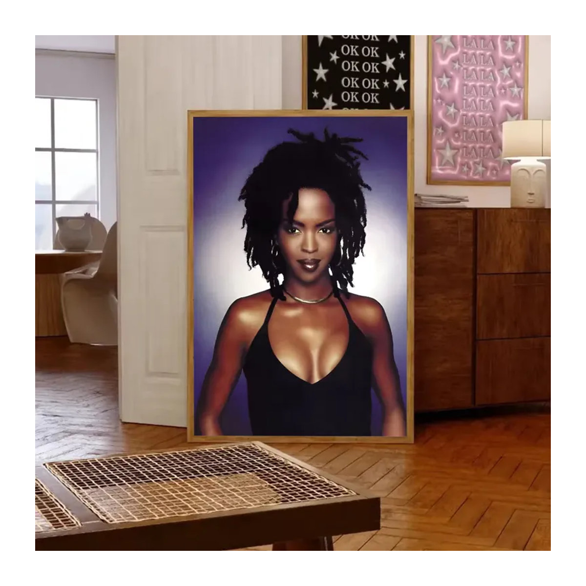 Kayou Lauryn Hill Hip Hop Rapper Poster Selbstklebender Wasserfester Papieraufkleber in Schwarz Weiß für deine Wanddekoration - Bild 4