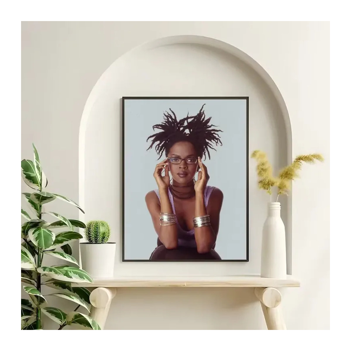 Kayou Lauryn Hill Hip Hop Rapper Poster Selbstklebender Wasserfester Papieraufkleber in Schwarz Weiß für deine Wanddekoration - Bild 5