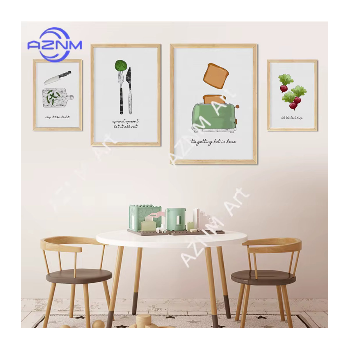 KAYOU Leinwand-Kunstdruck Kaffee und Kuchen im skandinavischen Stil, mehrfarbiges Wandbild für Küche und Esszimmer - Bild 3