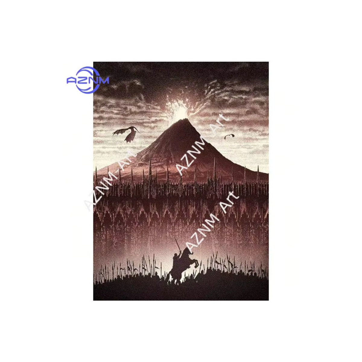 KAYOU Leinwandgemälde Der Herr der Ringe Landschaft im Vintage-Stil, mehrfarbig, Hochformat - Bild 2