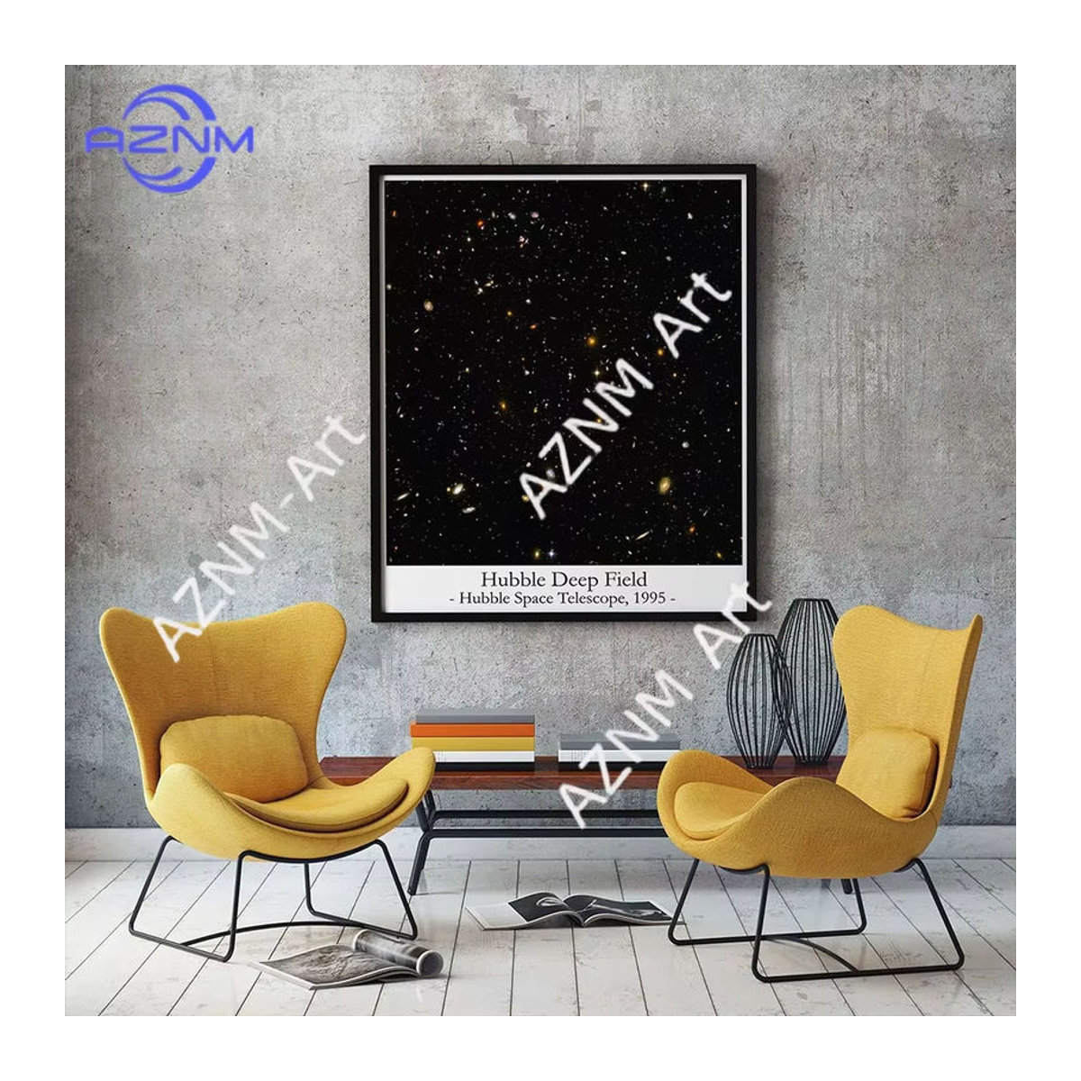 KAYOU Leinwandgemälde Weltraum Galaxie Sterne und Planeten als modernes Wandbild in Schwarz - Bild 2