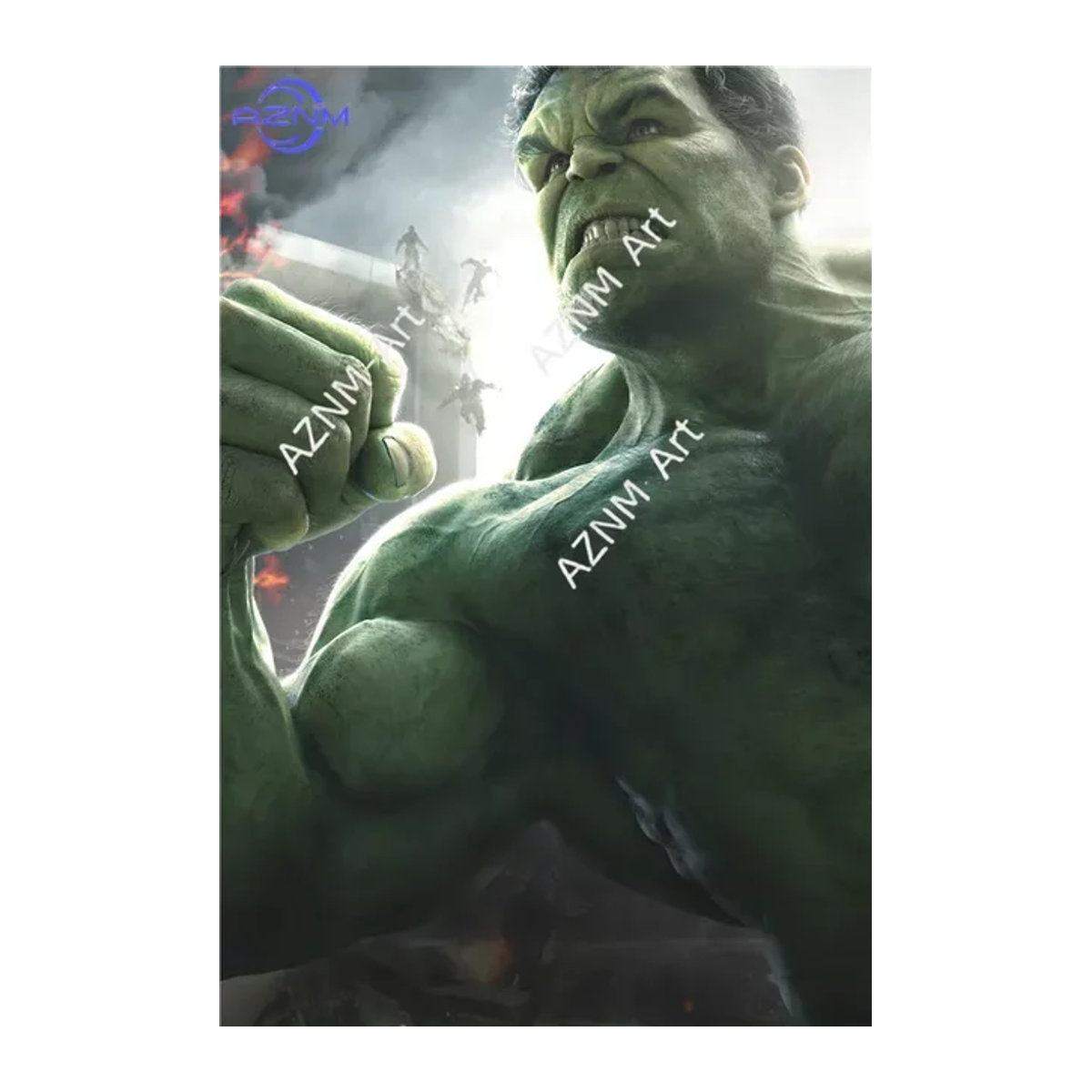 KAYOU Marvel Superhelden Leinwandgemälde Avengers Age of Ultron Iron Man Hulk Wandkunst für dein Kinderzimmer in Grün - Bild 1