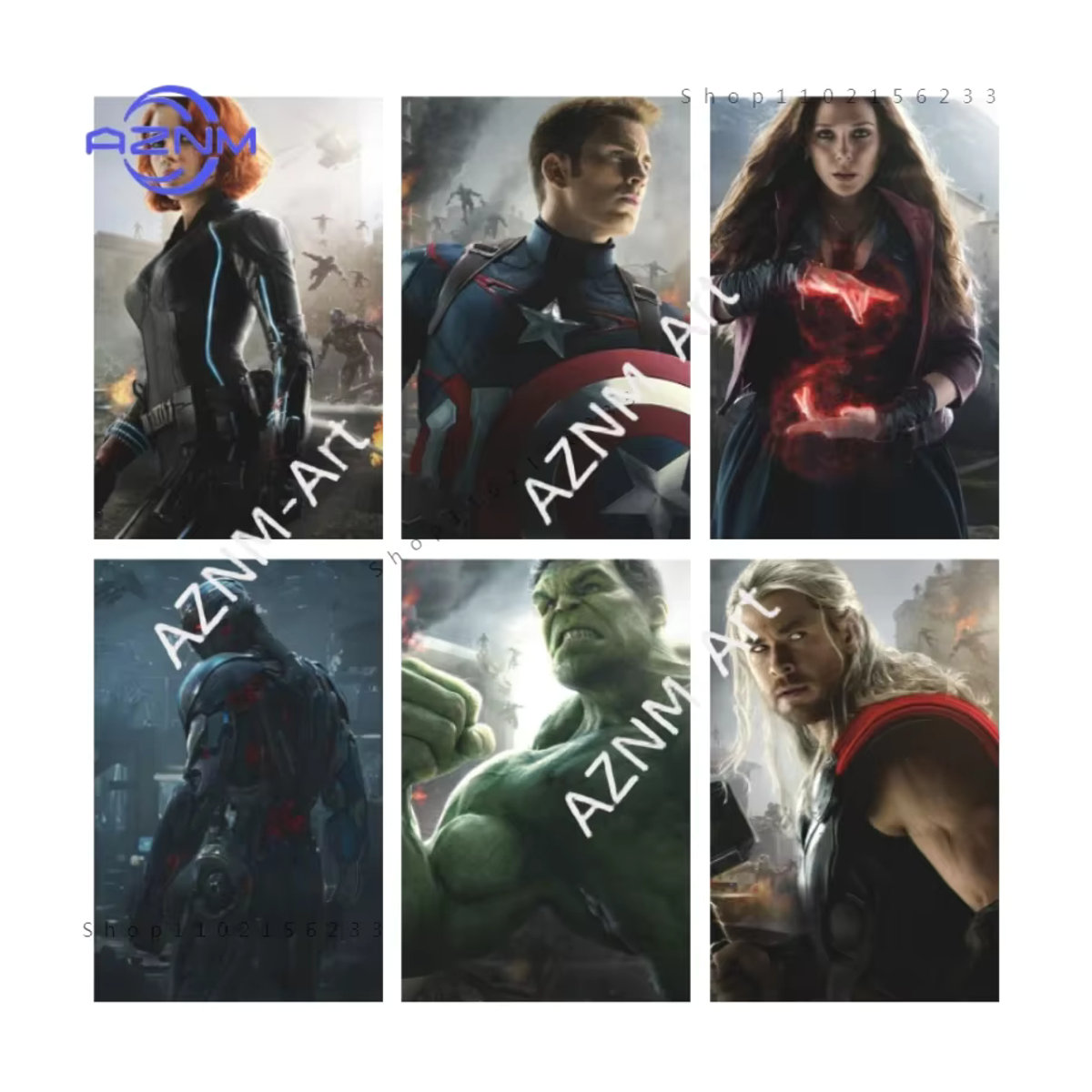 KAYOU Marvel Superhelden Leinwandgemälde Avengers Age of Ultron Iron Man Hulk Wandkunst für dein Kinderzimmer in Grün - Bild 2