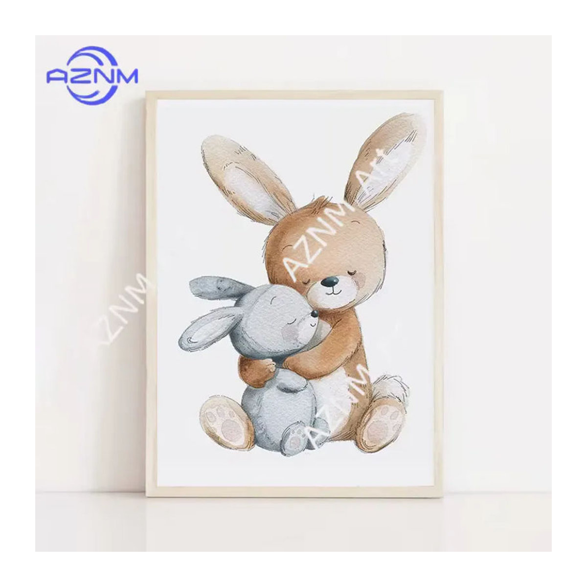 KAYOU Minimalistisches Cartoon-Tier Kunstposter als Leinwanddruck in Mehrfarbig für Kinderzimmer und Kindergarten als Wanddekoration im Hochformat - Bild 2