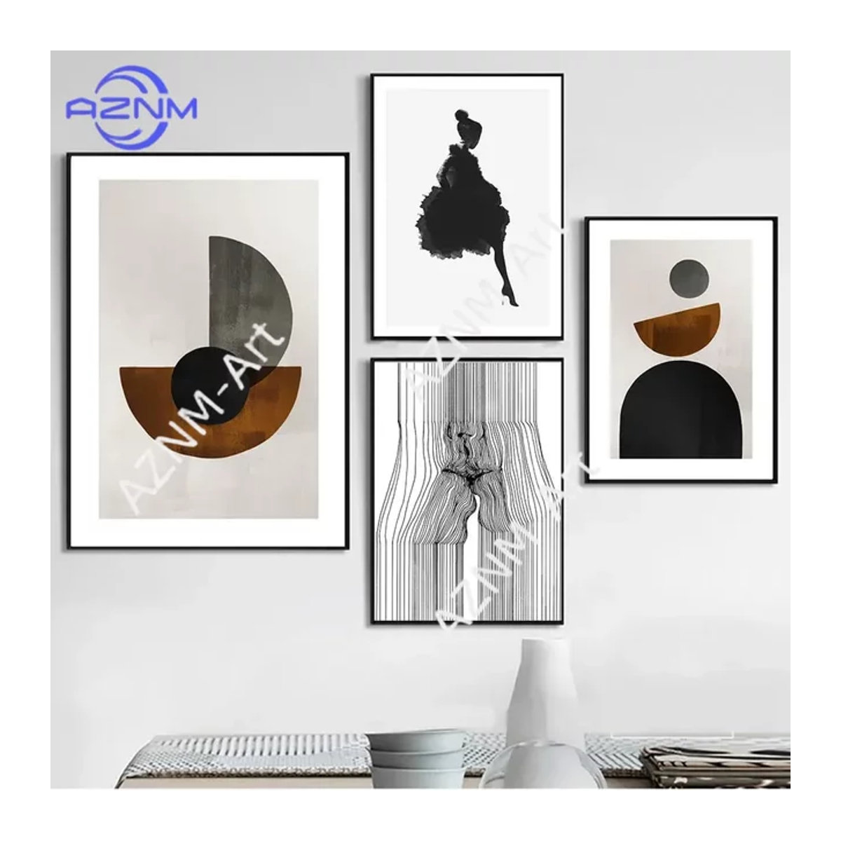 KAYOU Minimalistisches Leinwand Poster Abstraktes Porträt Weibliche Linienzeichnung in Weiß für deine Wanddekoration - Bild 1