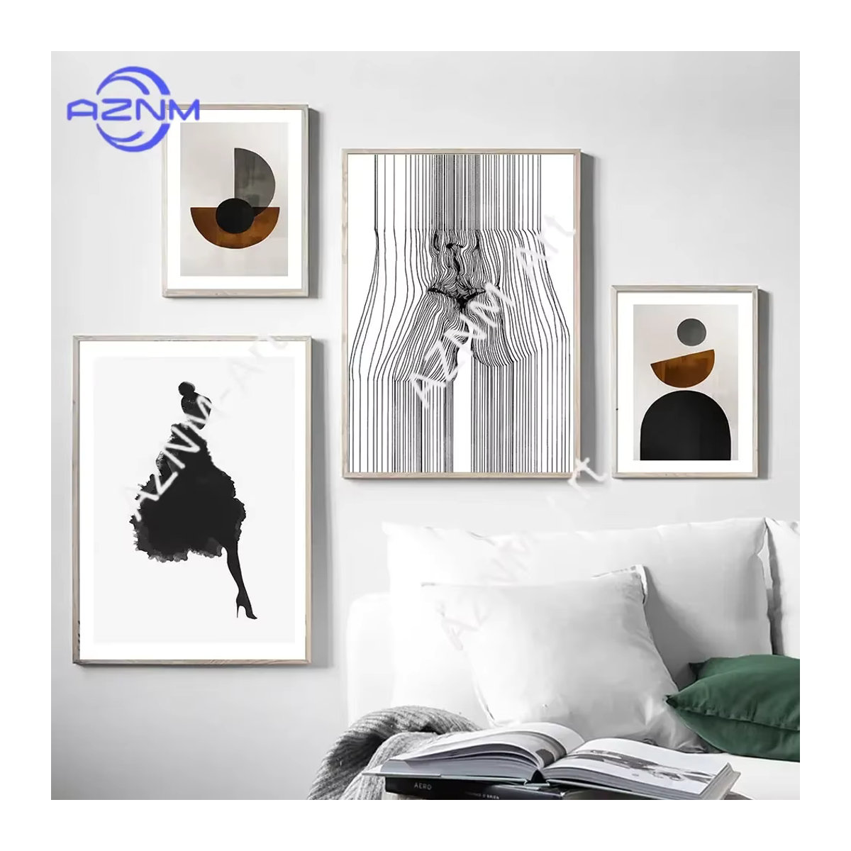 KAYOU Minimalistisches Leinwand Poster Abstraktes Porträt Weibliche Linienzeichnung in Weiß für deine Wanddekoration - Bild 2