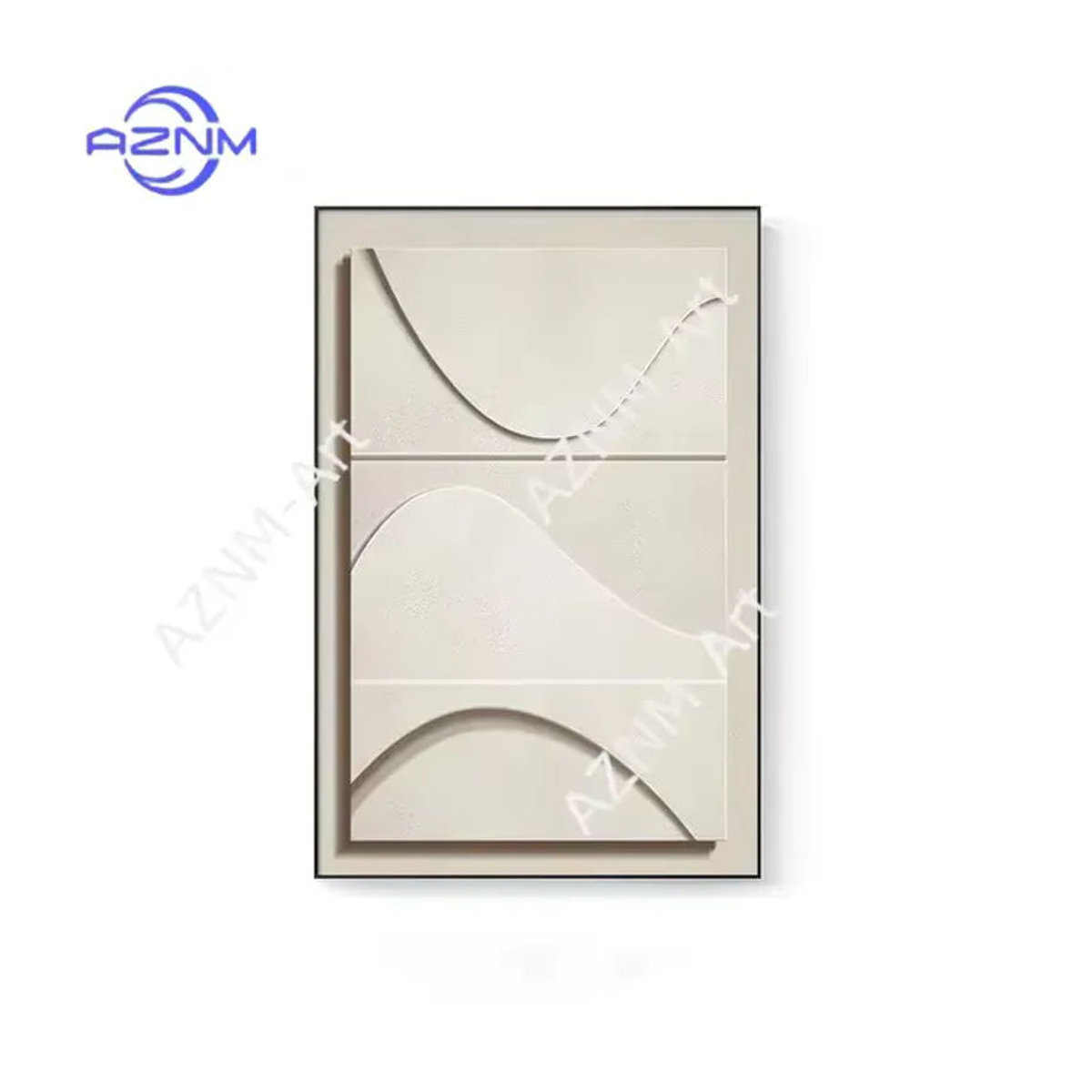 KAYOU Moderne Geometrische Wandkunst Beige Leinwandgemälde für Wohnzimmer und Schlafzimmer - Bild 3