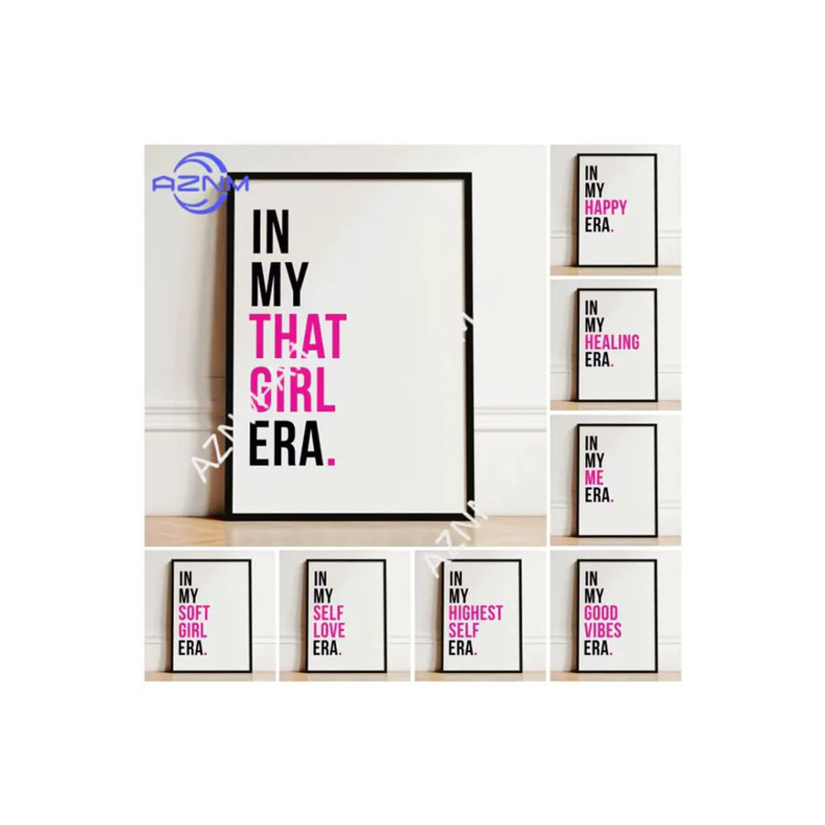 KAYOU Motivierendes Zitat Wandkunst Poster in Rosa und Weiß, minimalistische Leinwandmalerei mit Typografie für deine Dekoration - Bild 2