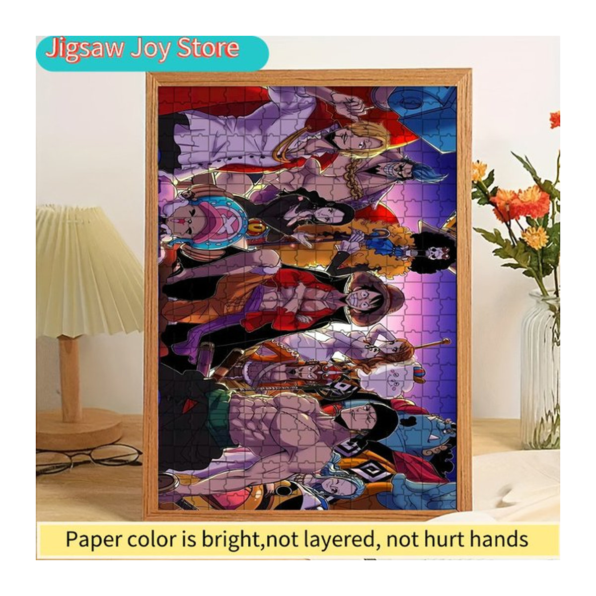 KAYOU One Piece Strohhut-Piraten Crew Wanddekoration Puzzle aus Papier, mehrfarbig, Querformat - Bild 1
